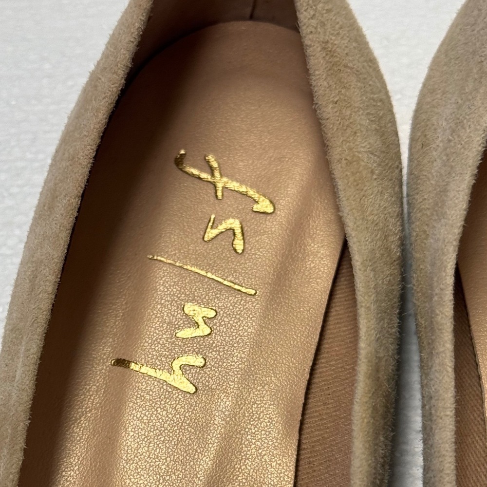 French Sole FS/NY Tan Suede Rhinestone Square Toe Ballet Flats 7316 Size 7B - Picture 7 of 9